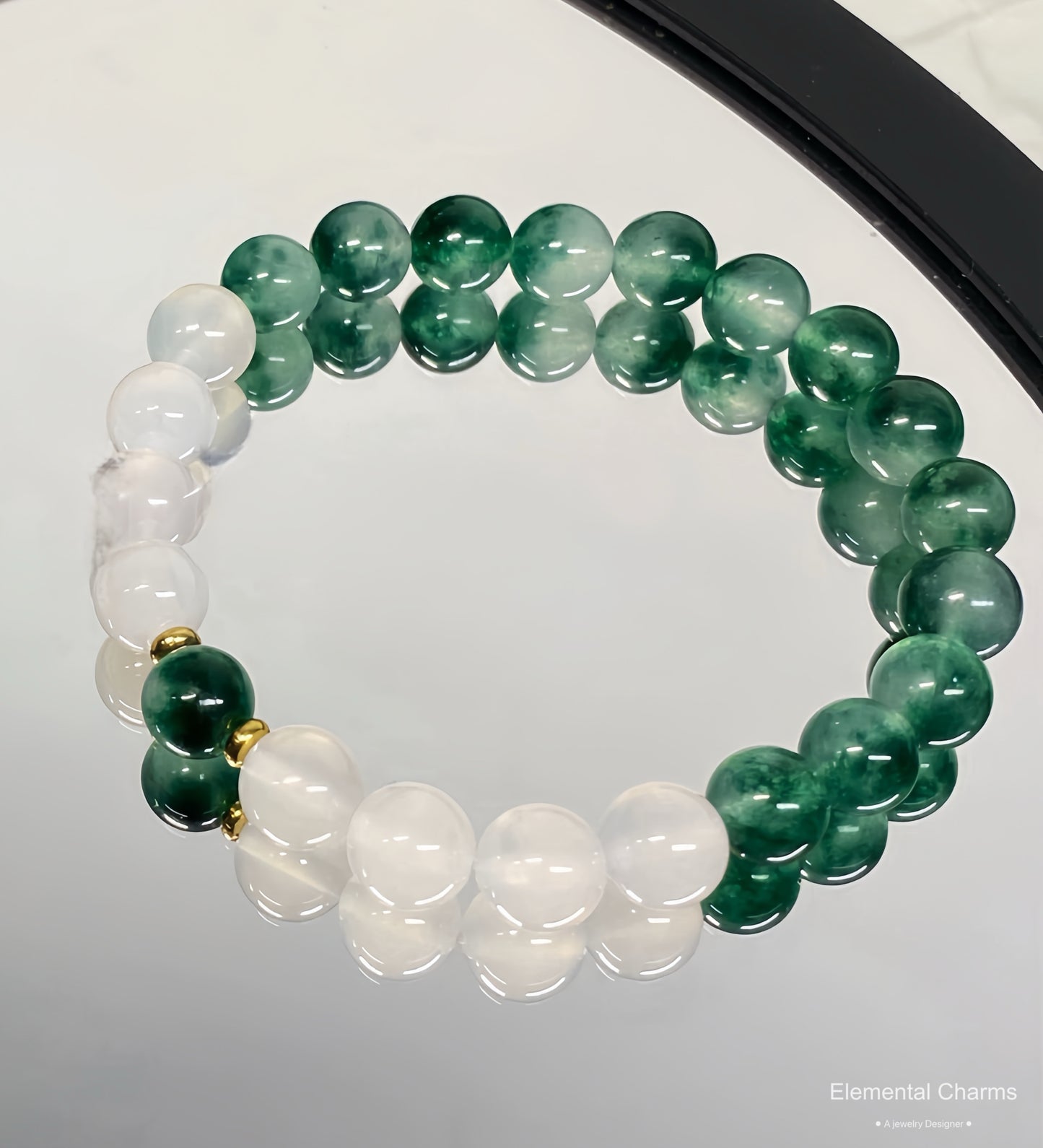 Natural Stone Jade Anxiety Relief Bracelet - Strength, Courage, and Mindfulness Gift