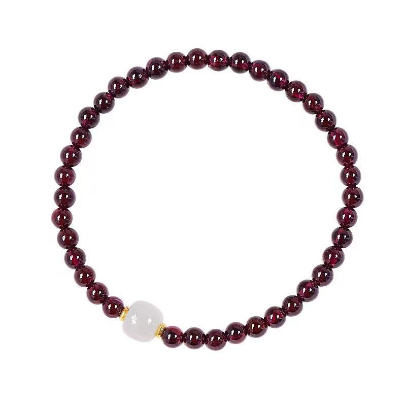 Elegant Purple Amethyst 6mm Gemstone Beads Elastic Bracelet