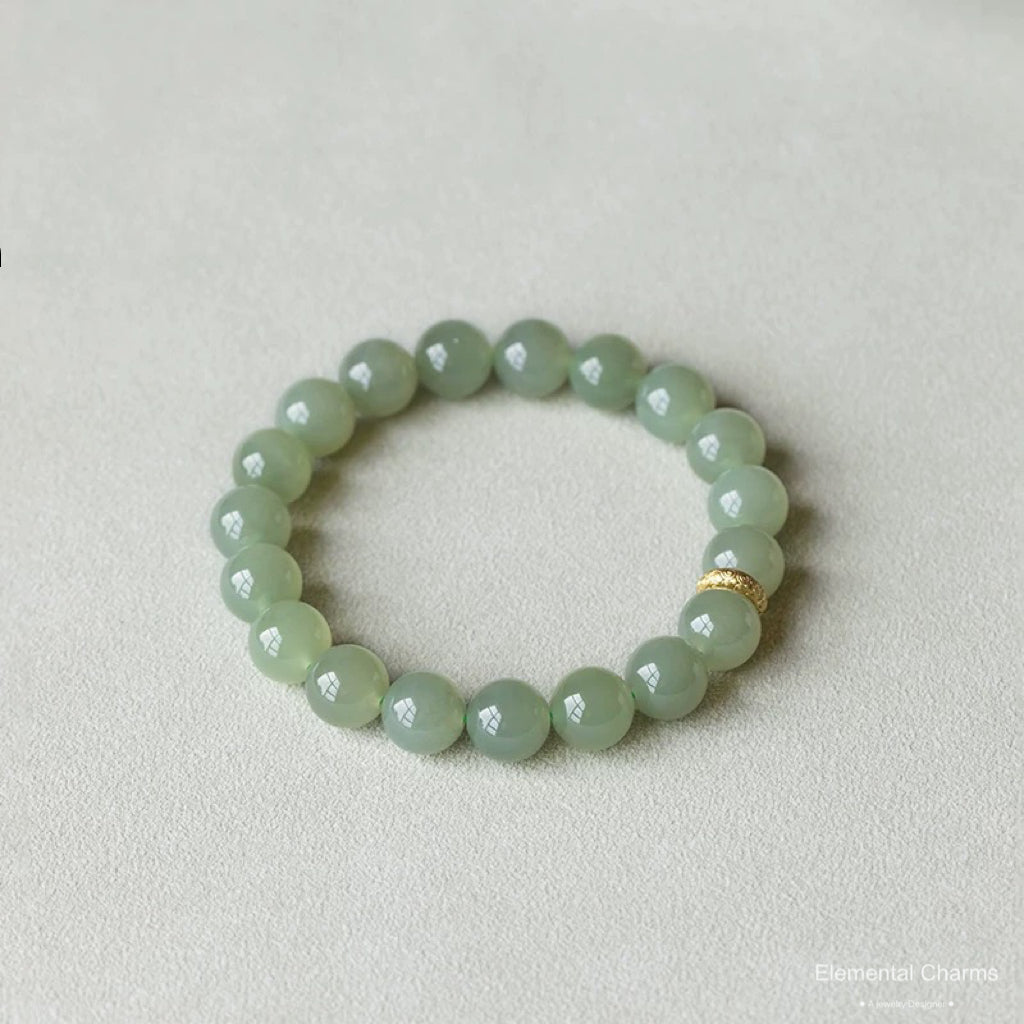 Calming Anxiety Green Hetian Jade Bracelet