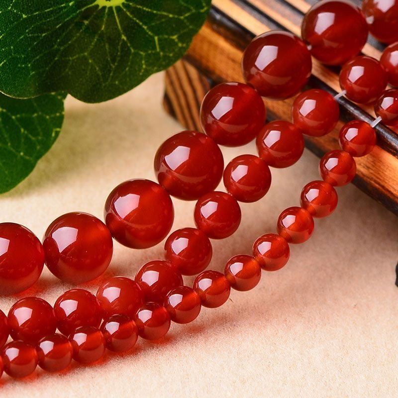 Handcrafted Red Agate Gemstone Beaded Necklace – Natural Stone Jewelry for Women