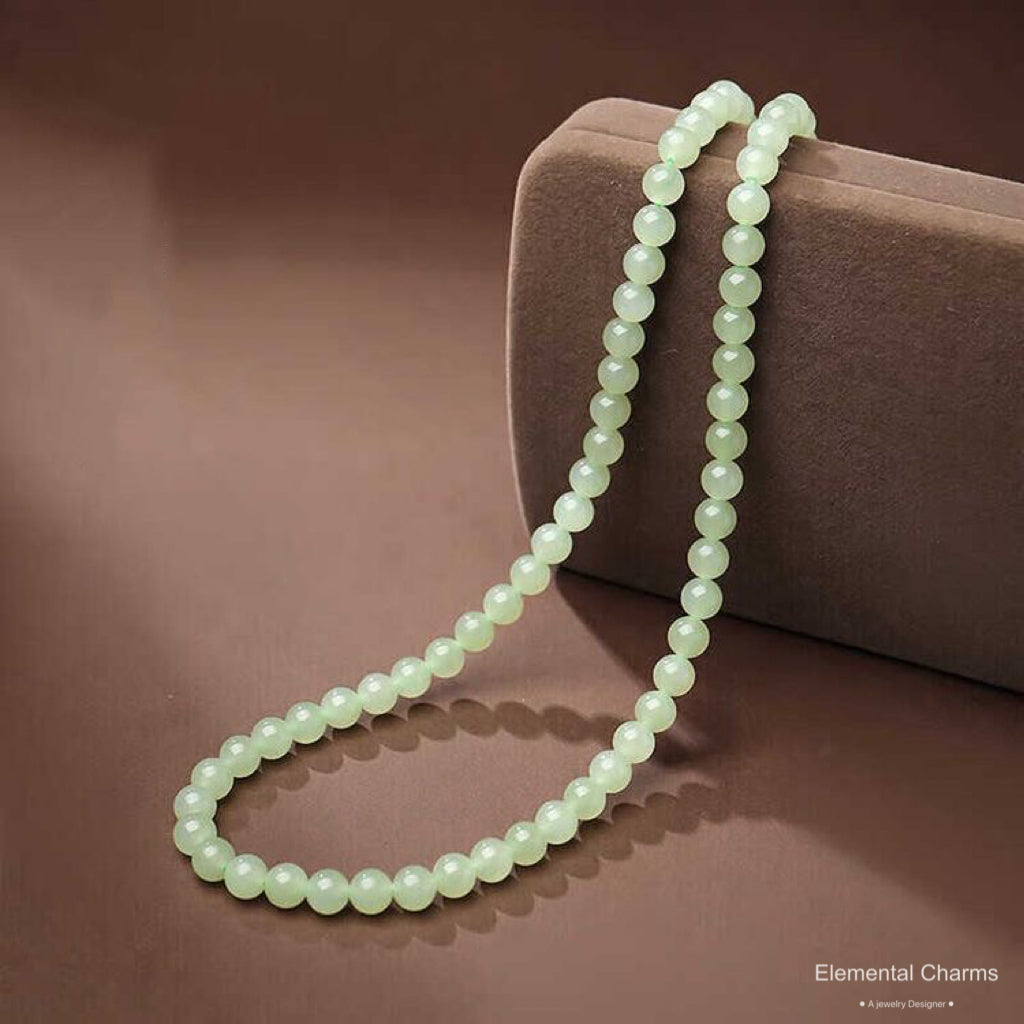 Spiritual Beads Necklace with Nephrite Jade 