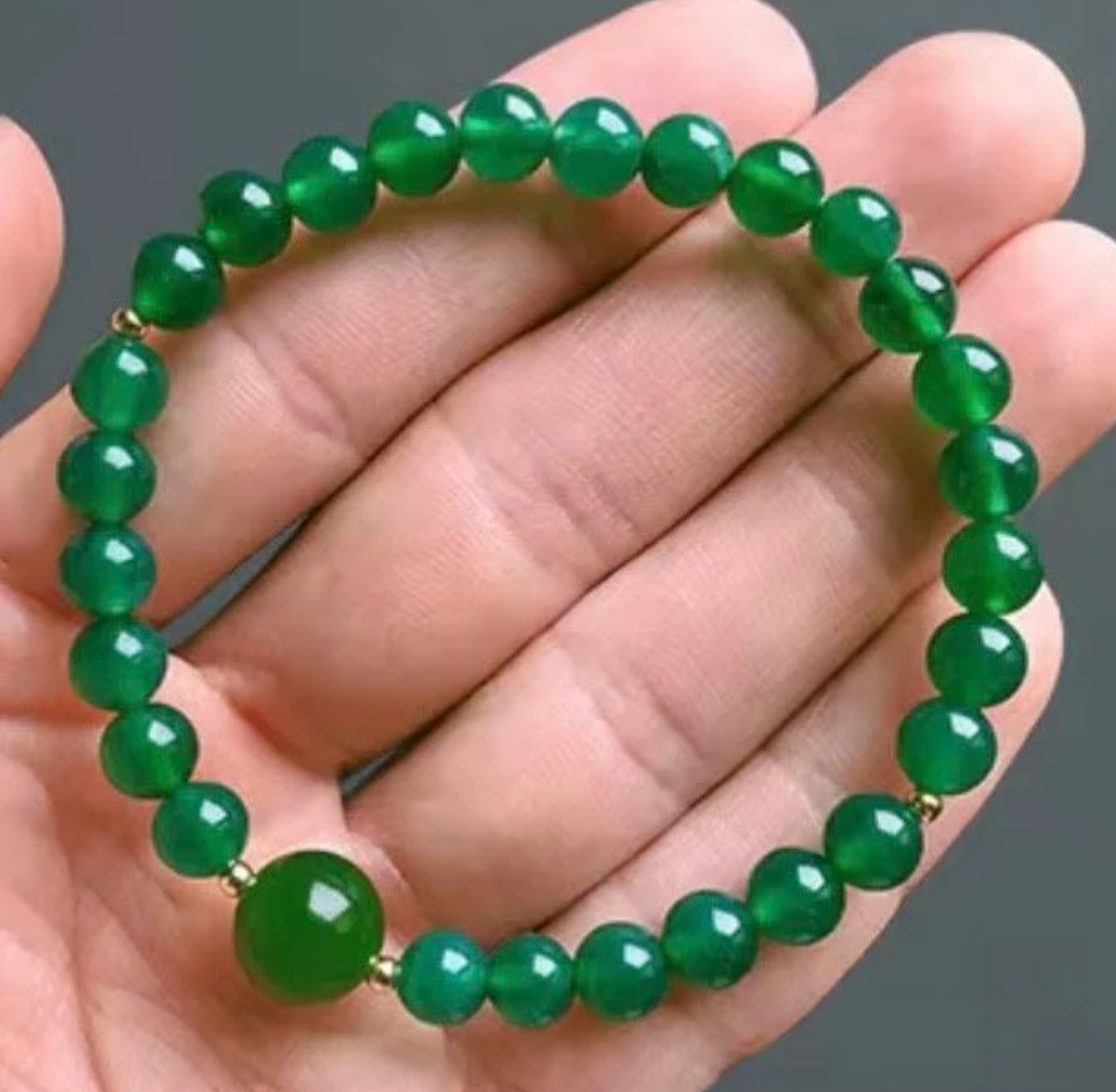 Calming Anxiety Green Jade Gemstone bead  bracelet 