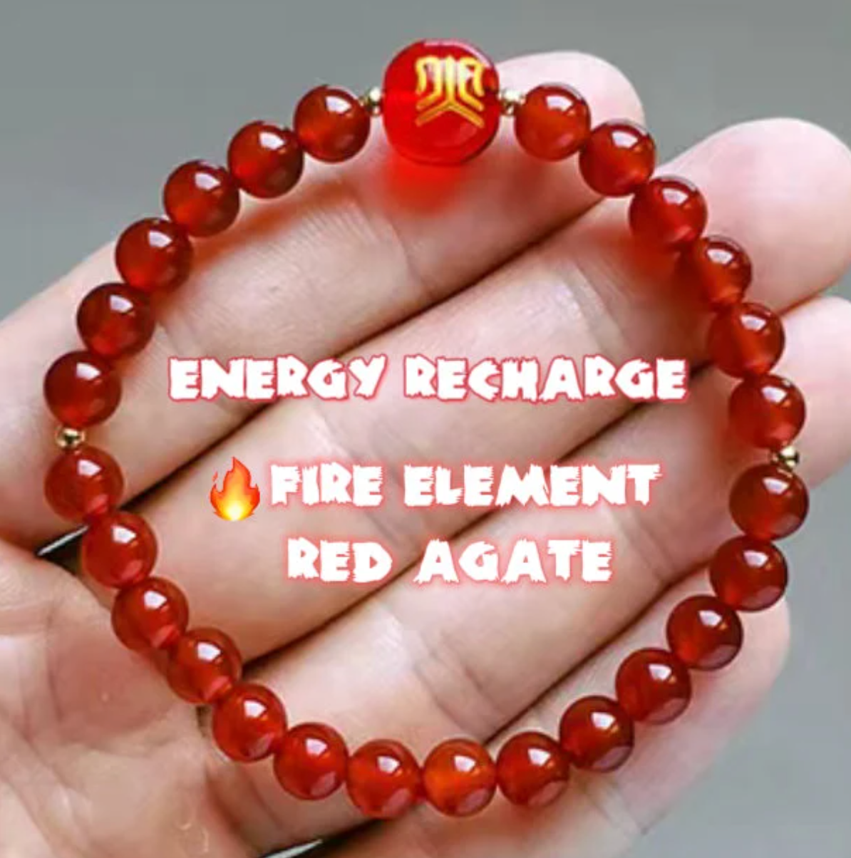 Red Fire Passion Stretchy gemstone bracelet