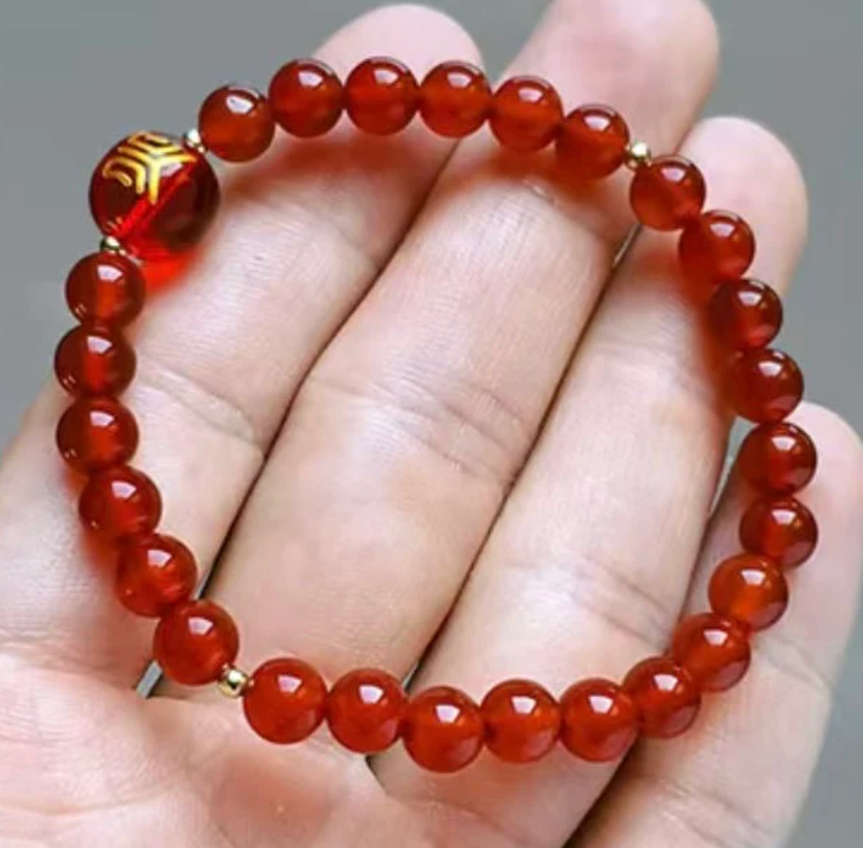 Red Fire Passion Stretchy gemstone bracelet