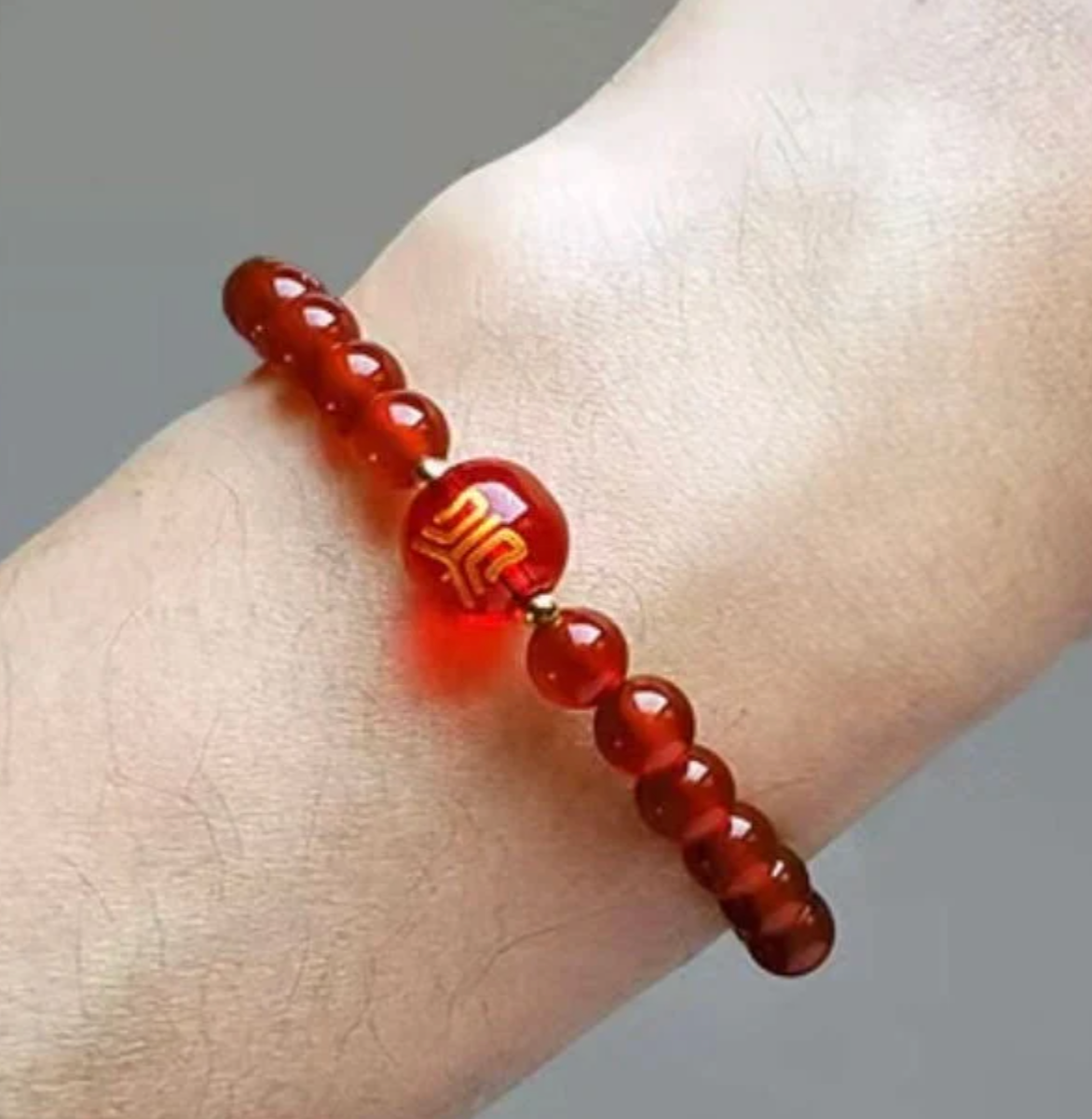 Red Fire Passion Stretchy gemstone bracelet