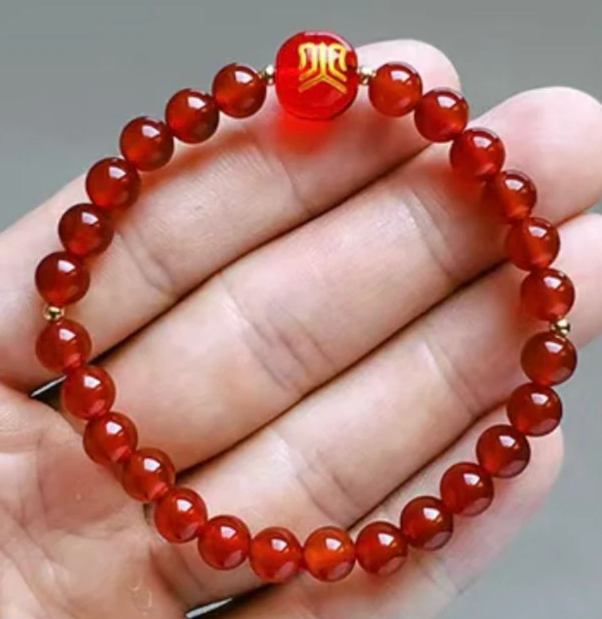 Red Fire Passion Stretchy gemstone bracelet