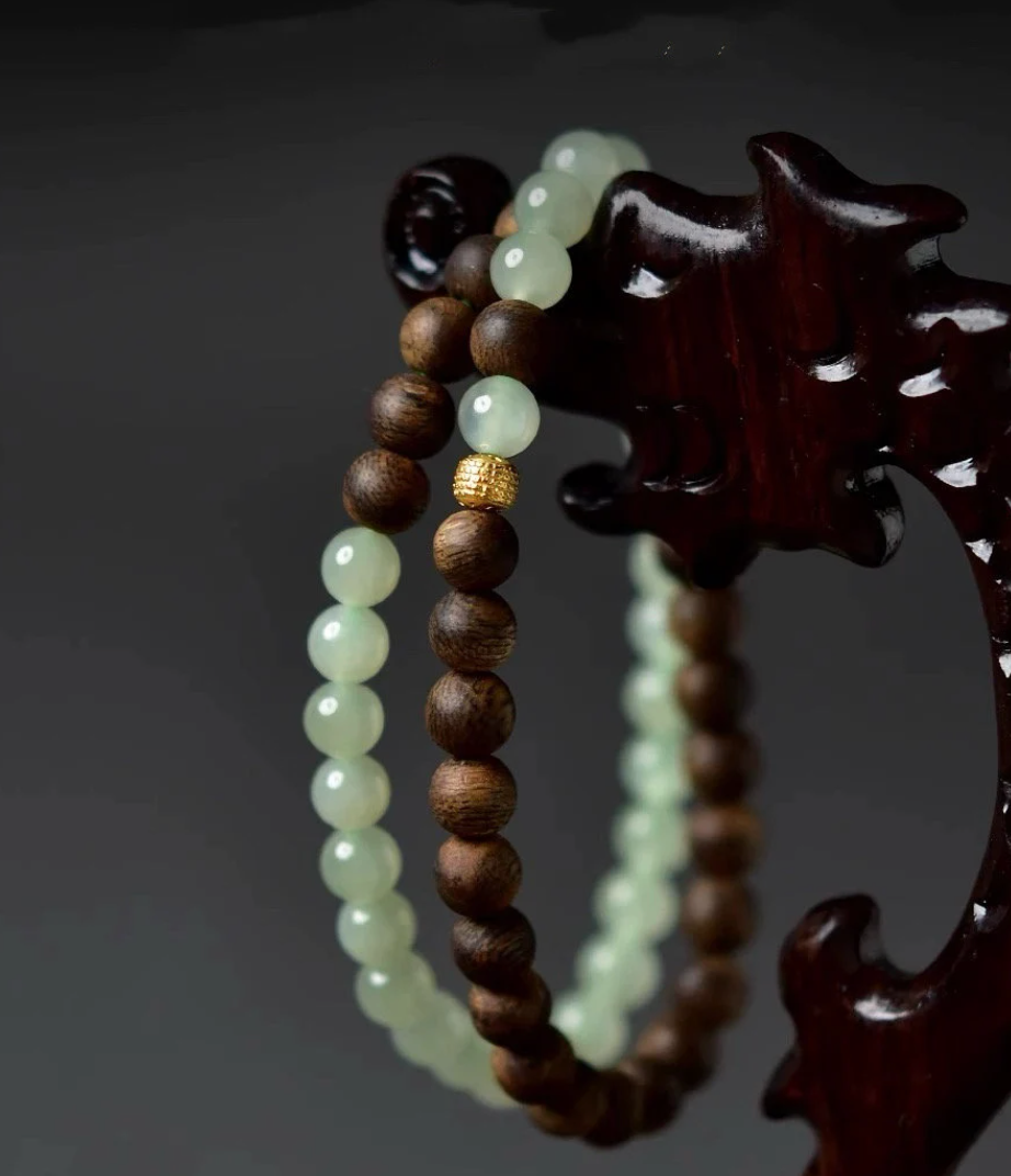 Sandalwood & Jade Mala prayers beads 