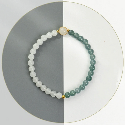 Premium Graded Jade Beads YinYang Daoism Bracelet