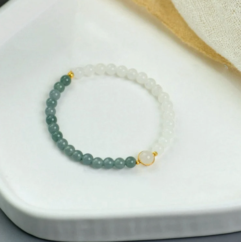 Premium Graded Jade Beads YinYang Daoism Bracelet