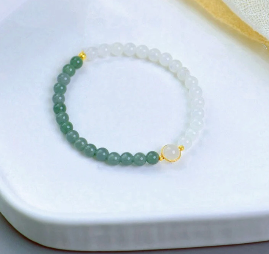 Premium Graded Jade Beads YinYang Daoism Bracelet