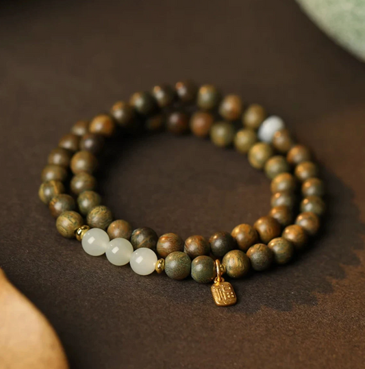 Sandlewood Mala Prayer beads Double wrap bracelet