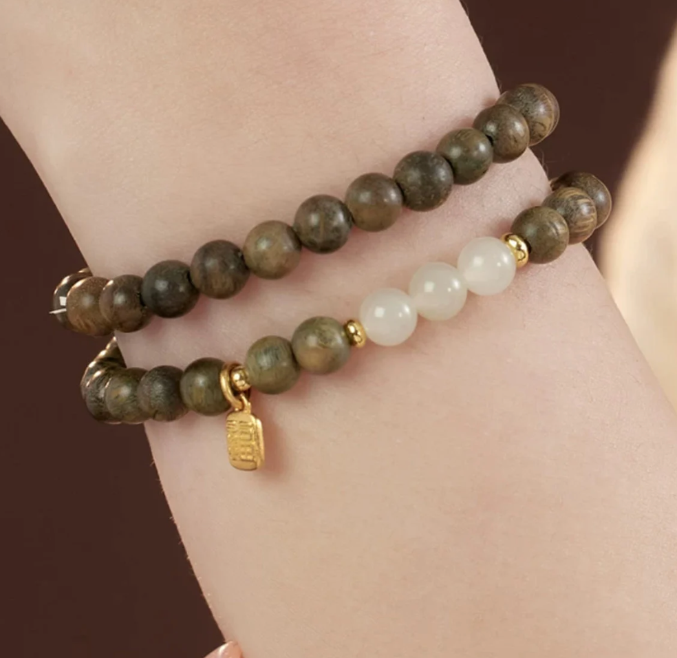 Sandlewood Mala Prayer beads Double wrap bracelet