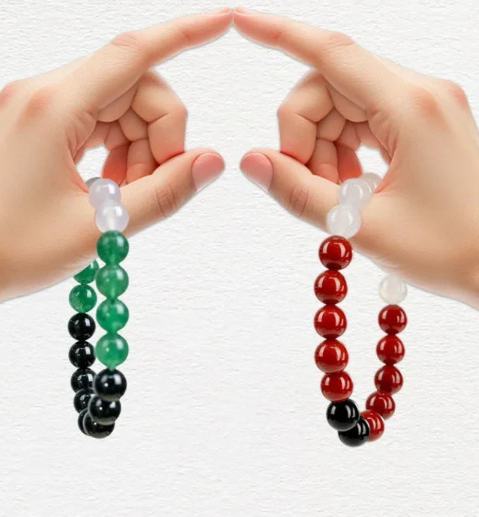3 colored Beaded Gemstone stretchy bracelet for Daily Life