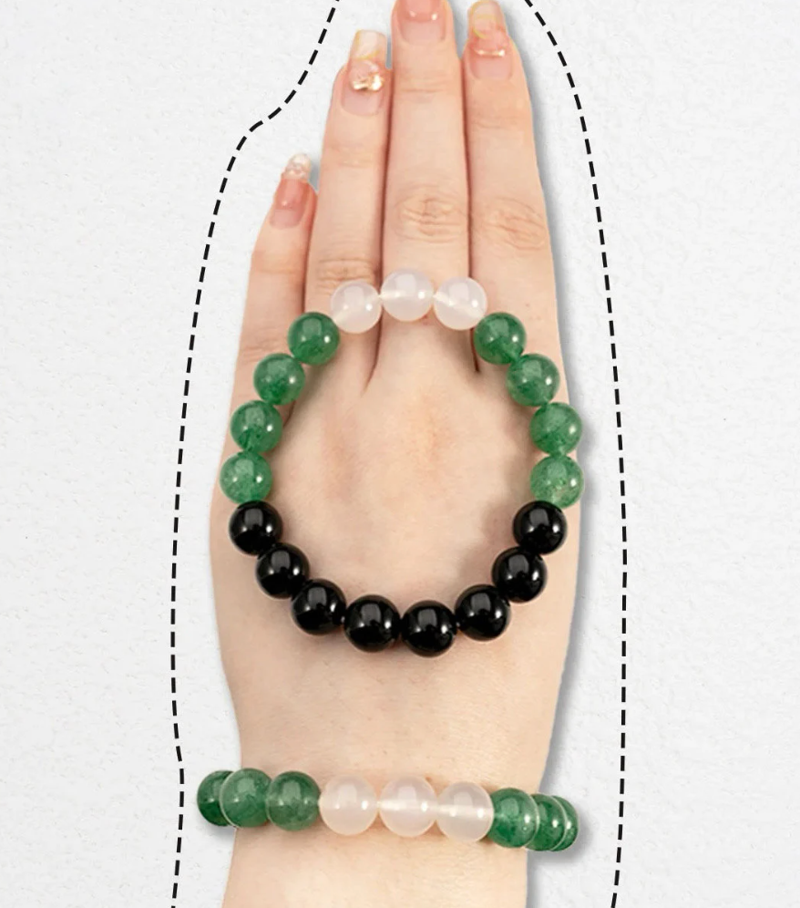 3 colored Beaded Gemstone stretchy bracelet for Daily Life