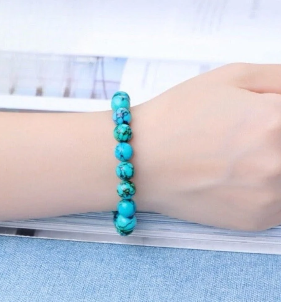 [Water] Dainty Premium graded Turquoise Stretchy Bracelet
