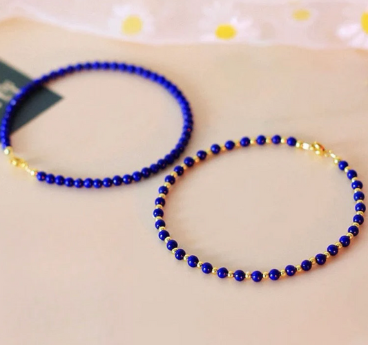 Minimalist Lapis Lazuli gemstone balancing Bracelet