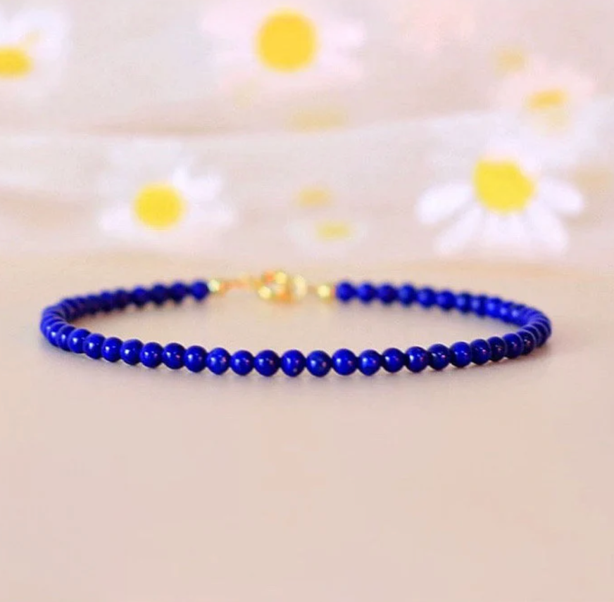 Minimalist Lapis Lazuli gemstone balancing Bracelet