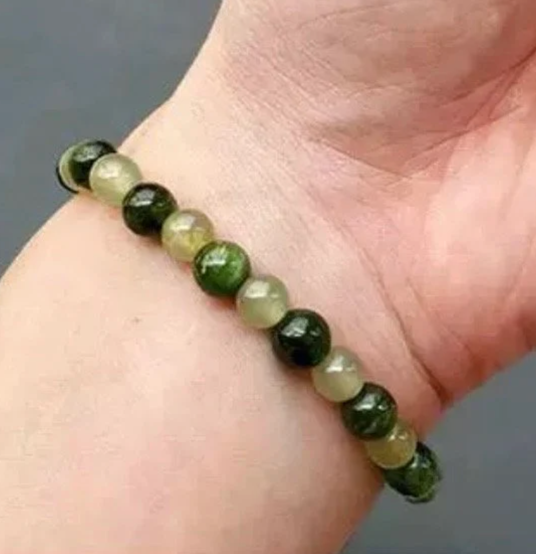 Jade Beaded Gemstone Blessing Bracelet with 2 colors Jade Beads