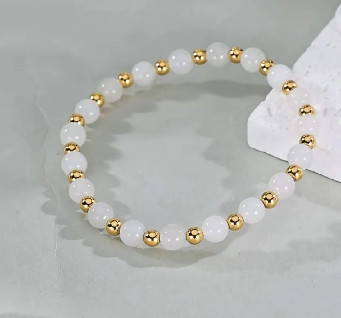 Natural Gemstone & Gold Healing Balanced Bracelet