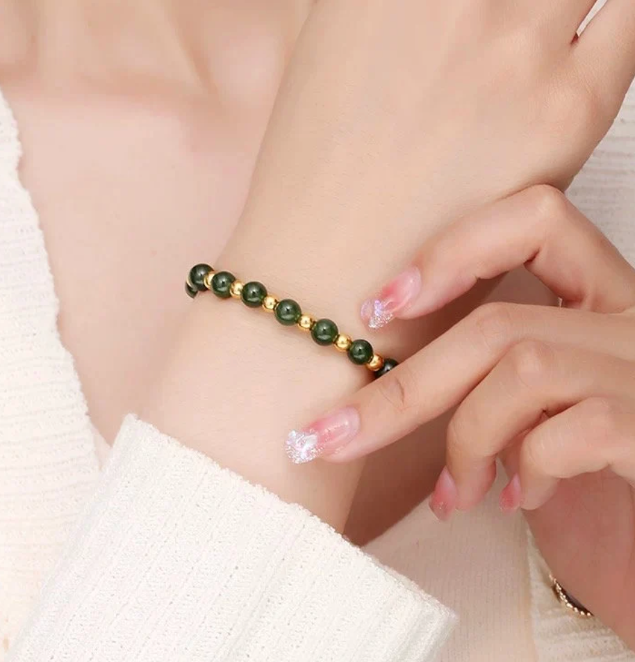 Natural Gemstone & Gold Healing Balanced Bracelet