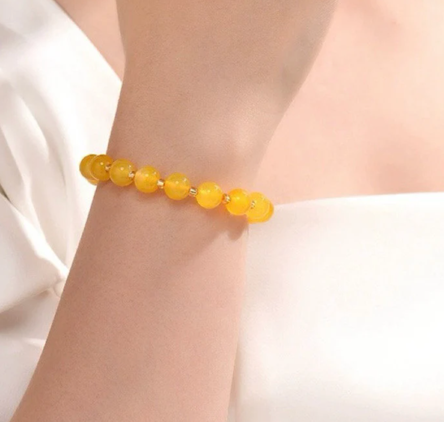 [Fire] [Wood] [Gold][Earth] Natural Gemstone & Gold Healing Balanced Bracelet - 4 Color Options